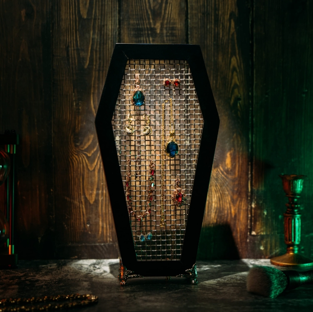 Gute Mesh Goth Jewelry Casket Holder Storage Organizer for Jewelry Halloween